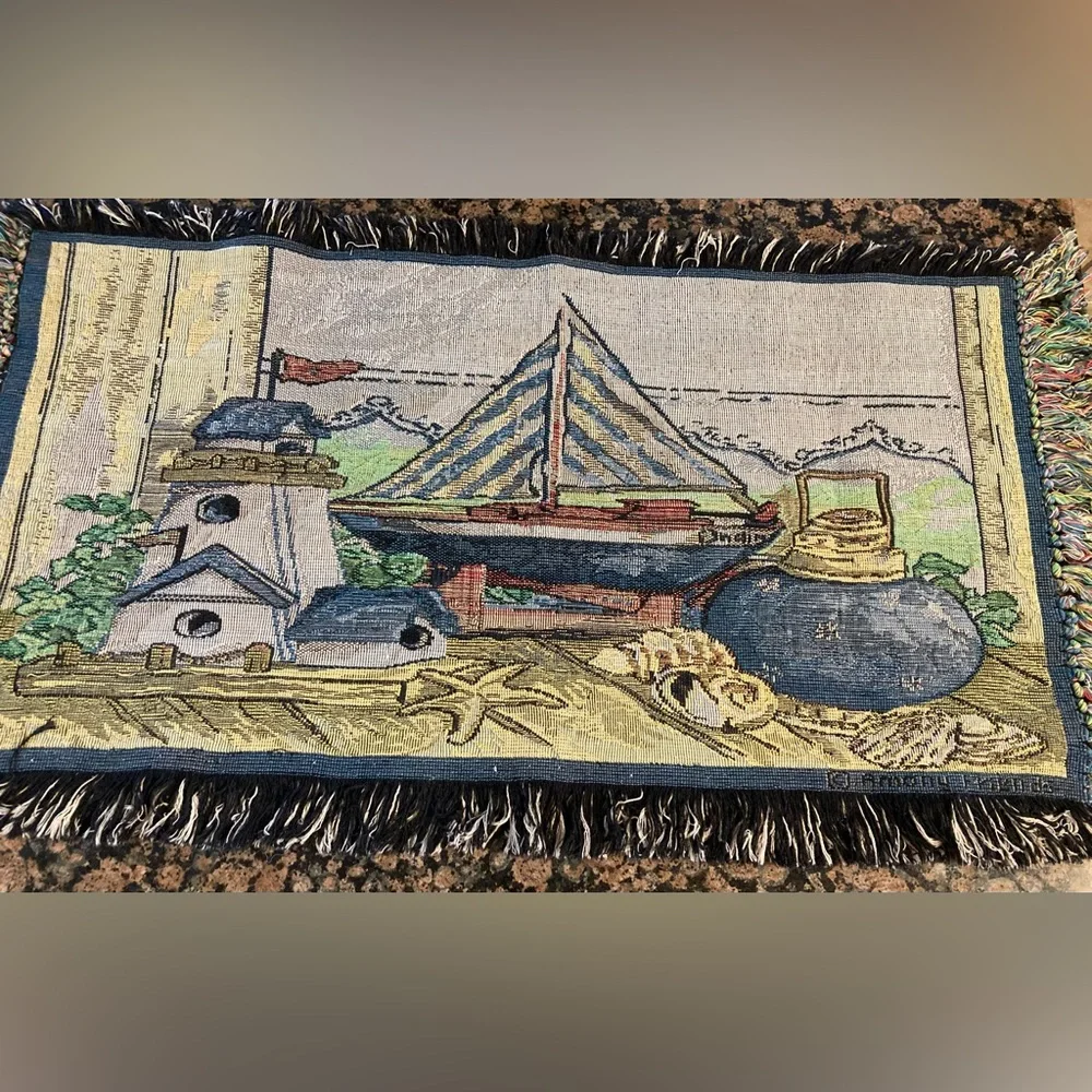 Nautical Tapestry Throw Blanket